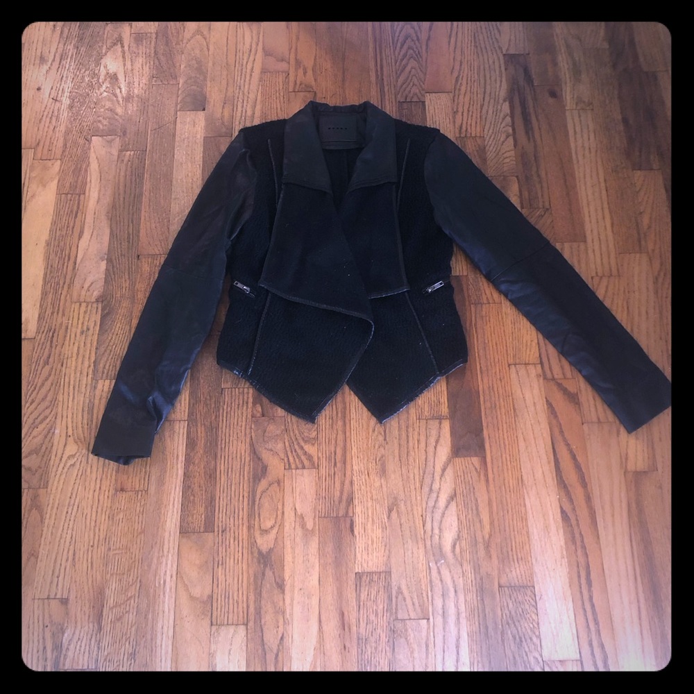 Blank NYC Faux Leather and Wool Jacket